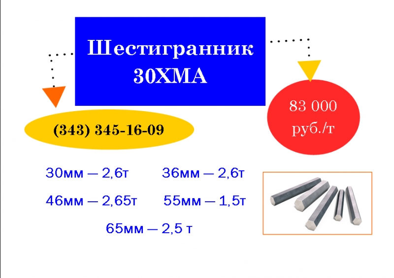 Распродажа шестигранников сталь 30ХМА